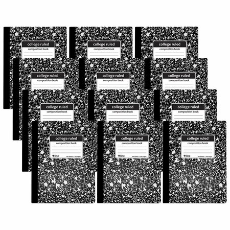 C-LINE PRODUCTS Composition Notebook, 100 Page, College Ruled, Black Marble, 12PK 22022